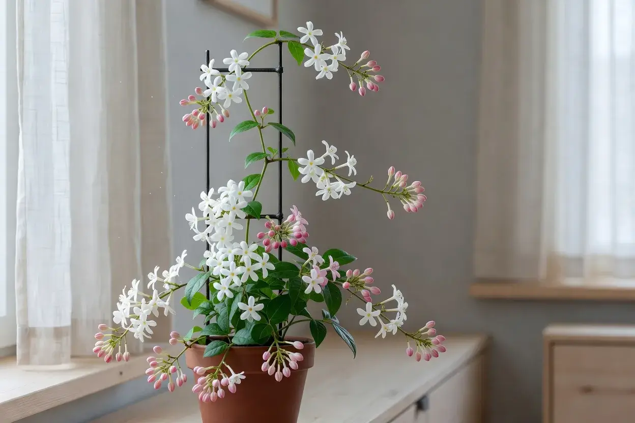 Jazminas (Jasminum polyanthum): kvapnus žiemos augalas namuose